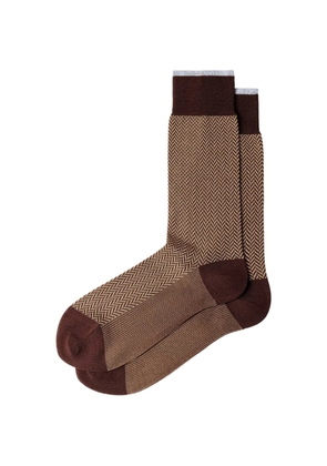 Hackett London herringbone socks - Brown