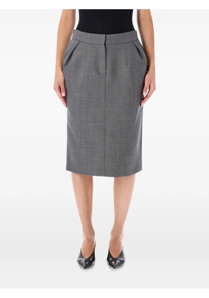 Magda Butrym pleated rear-slit midi skirt - Grey