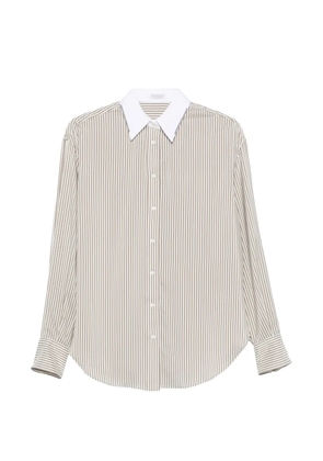 Brunello Cucinelli striped silk shirt - Neutrals