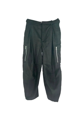 Bottega Veneta Pre-Owned herringbone wool cargo pants - Black