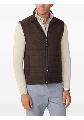 Hackett London herringbone-pattern gilet - Brown