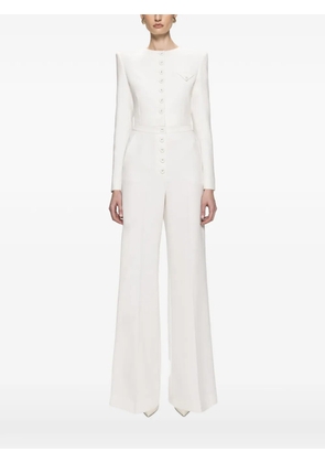 NISSA buttoned cropped jacket - White