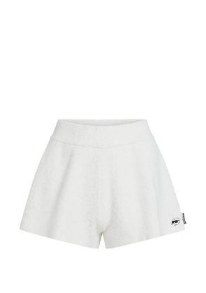 Karl Lagerfeld Ikon Choupette fluffy loungewear shorts - White