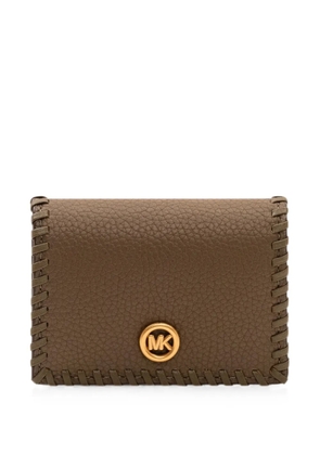 Michael Michael Kors whipstitch-trim leather card case - Brown