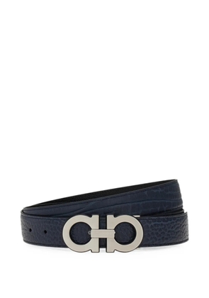 Ferragamo Gancini pebbled leather belt - Blue