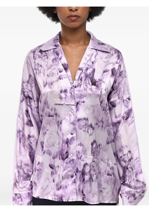 Off-White floral-print satin shirt - Purple