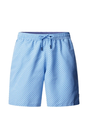 Hackett London geometric-print drawstring swim shorts - Blue