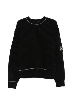 Aries logo-patch long-sleeve sweater - Black