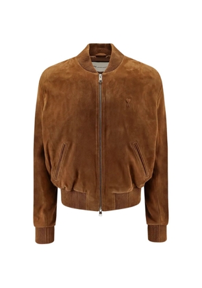 AMI Paris Ami de Coeur suede jacket - Brown