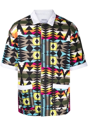 COUNTY OF MILAN geometric-print short-sleeve shirt - Orange