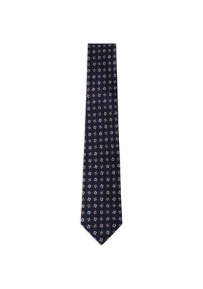 Hackett London geometric-pattern silk tie - Blue