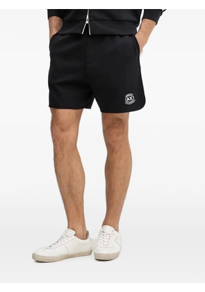 Armani Exchange logo-patch side-stripe shorts - Blue