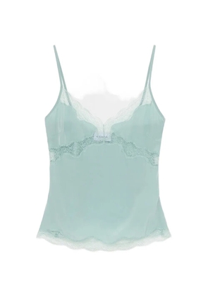 16Arlington Clio lace-trim satin top - Green