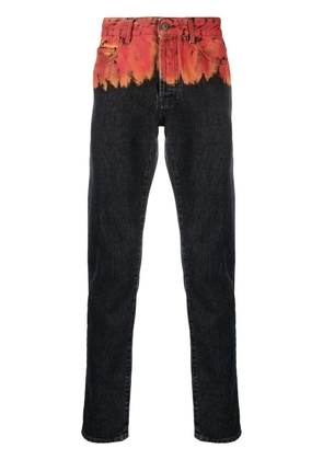 COUNTY OF MILAN flame-print jeans - Black