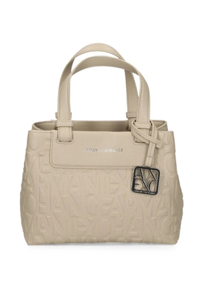 Armani Exchange logo-embossed tote bag - Neutrals
