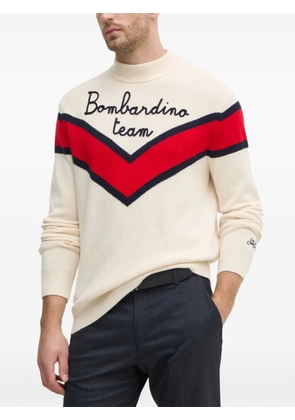 MC2 Saint Barth Davos chevron-knit embroidered sweater - Neutrals