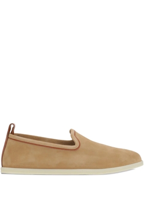 Loro Piana Venice Walk contrast-stitching suede loafers - Brown
