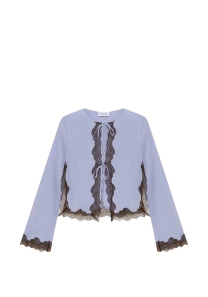16Arlington Filipa lace-trim cardigan - Purple
