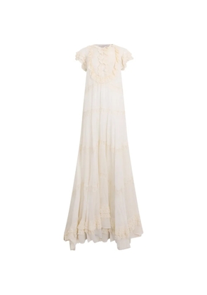 Philosophy Di Lorenzo Serafini ruffled lace-trim maxi dress - Neutrals