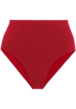 Ferragamo high-waisted ribbed shorts - Red