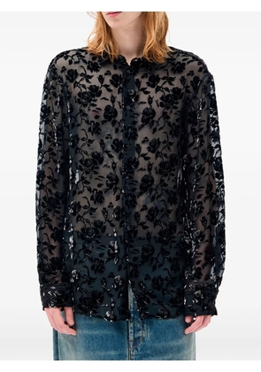 Ann Demeulemeester Andre floral-devoré shirt - Black