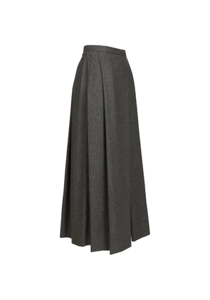 Emporio Armani pleated wool-blend skirt - Grey