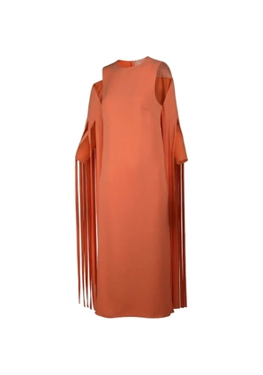 Valentino Garavani fringed cold-shoulder maxi dress - Orange