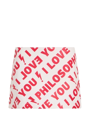 Philosophy Di Lorenzo Serafini logo-print mini skirt - Neutrals