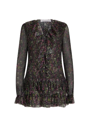 Philosophy Di Lorenzo Serafini ruffled floral-print blouse - Black
