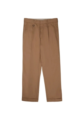 Paolo Pecora pleated-detail straight-leg trousers - Brown