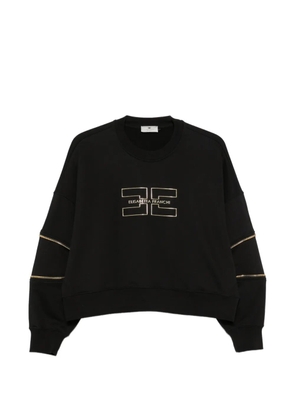 Elisabetta Franchi logo-print zip-detail sweatshirt - Black