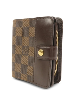 Louis Vuitton Pre-Owned Compact Zip Damier Ebène wallet - Brown