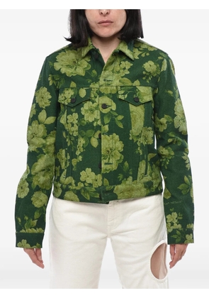 Off-White floral-print denim jacket - Green