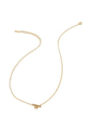 Trussardi crystal-embellished logo-pendant necklace - Gold