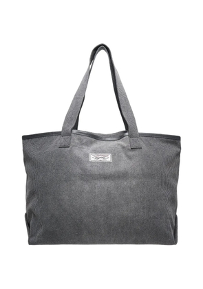 Wooyoungmi corduroy logo-patch tote bag - Grey