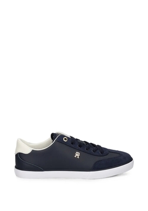 Tommy Hilfiger logo-plaque suede-panel sneakers - Blue