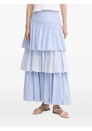 LUISA SPAGNOLI Traguardo striped tiered maxi skirt - Blue