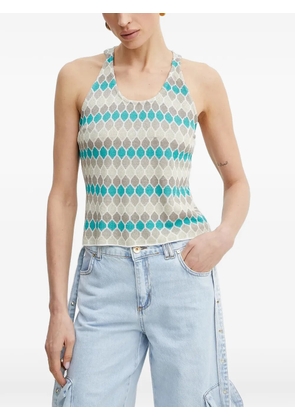 FRACOMINA geometric halterneck top - Grey