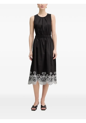 FRACOMINA floral-embroidery midi dress - Black