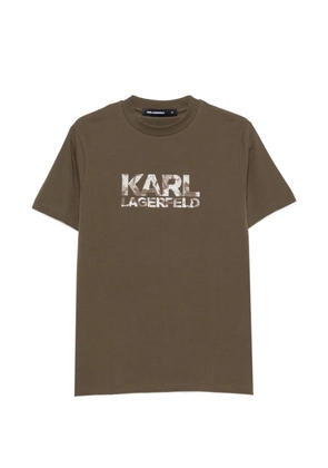 Karl Lagerfeld logo-embroidered crew-neck T-shirt - Green