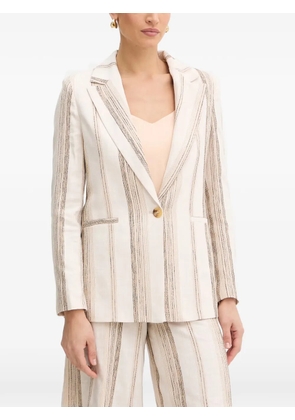 FRACOMINA striped button blazer - Neutrals