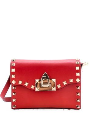 Valentino Garavani Pre-Owned Rockstud Flip Lock Flap Bag Leather Mini crossbody bag - Red