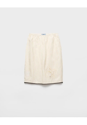 Prada striped skirt with appliqué - White