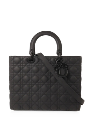 Christian Dior Pre-Owned Large Cannage Lady Dior tote bag - Black