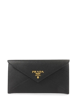 Prada Pre-Owned envelope leather clutch bag - Black