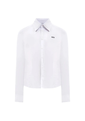 VETEMENTS logo-patch button-up shirt - White