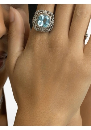 Lisa Nik textured blue-topaz ring - Silver