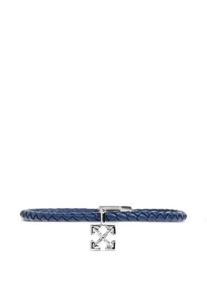 Off-White arrows-charm braided-leather bracelet - Blue