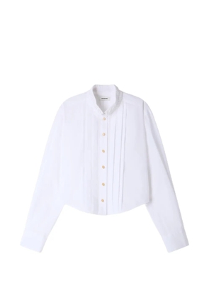 SANDRO ruffled-collar pintuck-detail shirt - White