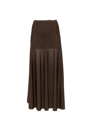SANDRO knitted flared midi skirt - Brown